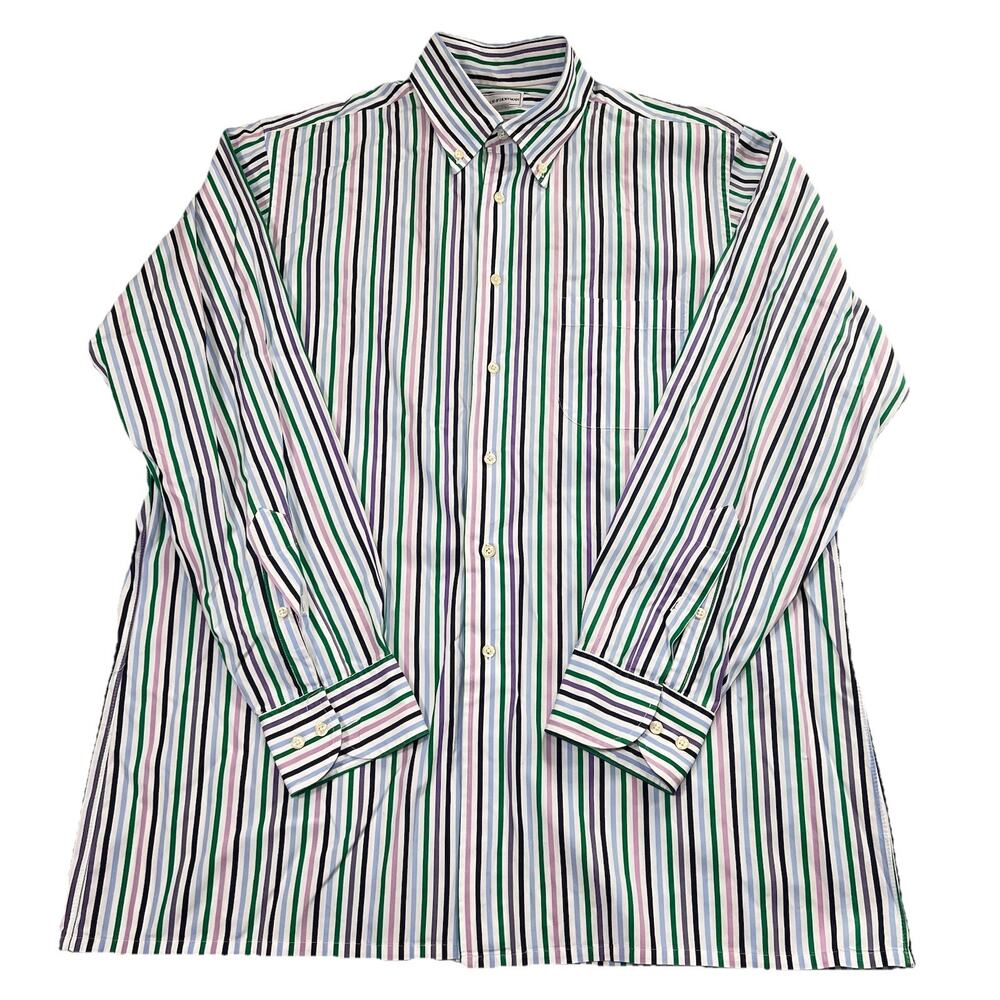 Maus & Hoffman Shirt Men’s Size L Multicolored Striped Long Sleeve Cotton USA